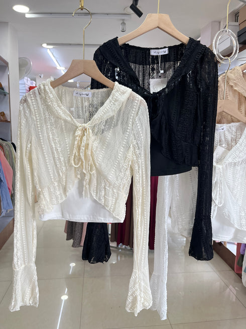 Fancy Lacey Shrug With Tank Tops Sets
